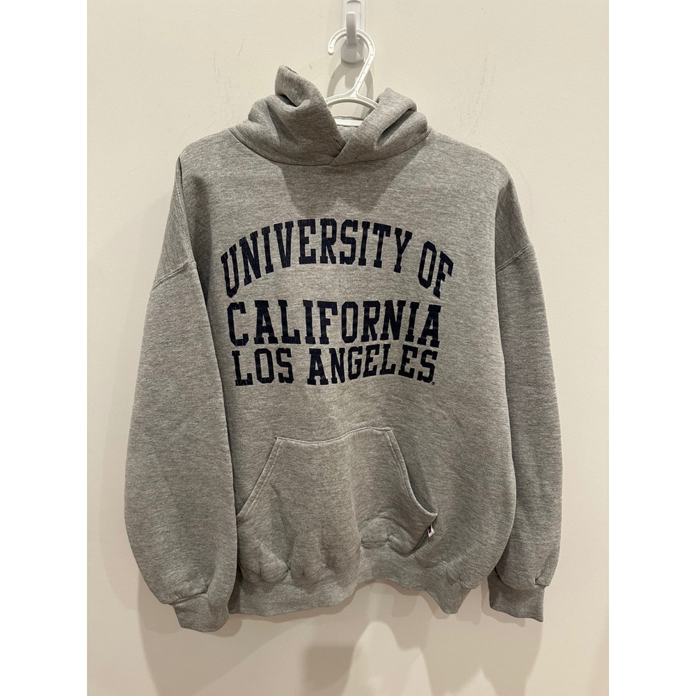Vintage 90s Russell Athletic UCLA Hoodie Gray Made in USA Sweatshirt XL